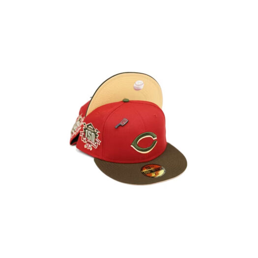 New Era Cincinnati Reds Capsule Nights of Terror 150th Anniversary 59Fifty Fitted Hat Red/Peach