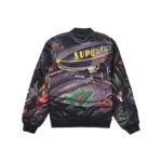 Supreme Mitchell & Ness Stadium Satin Varsity Jacket Black