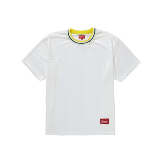 Supreme Perforated Stripe Warm Up Top White