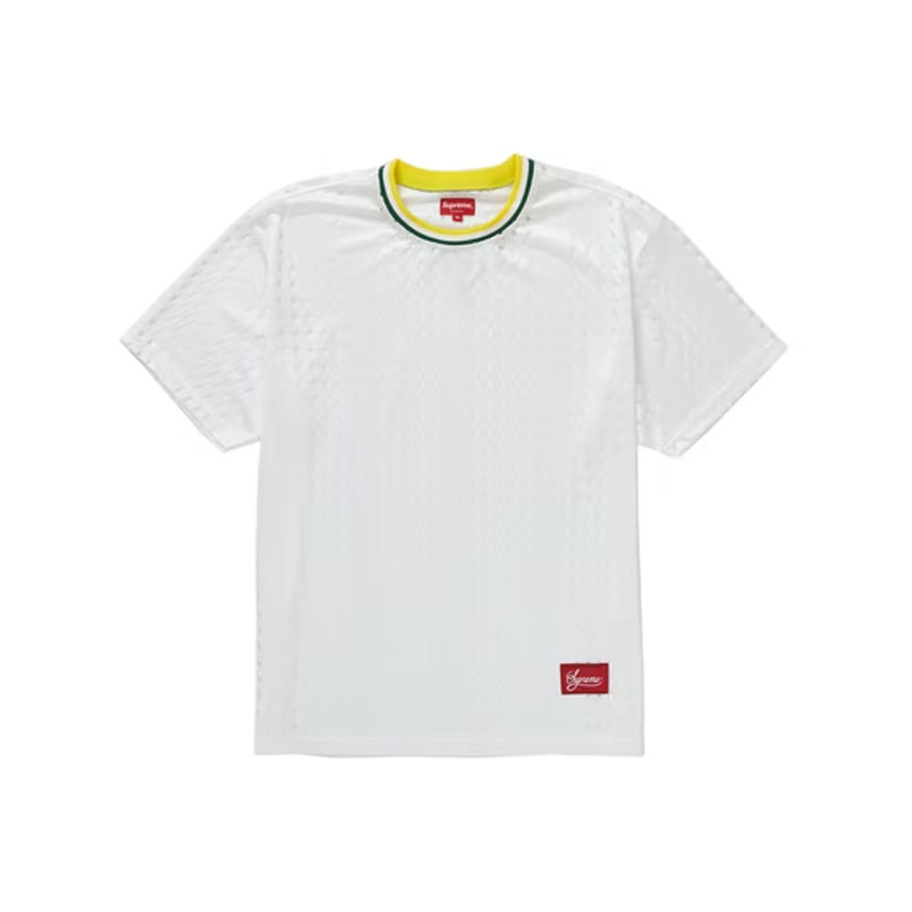 Supreme Perforated Stripe Warm Up Top White