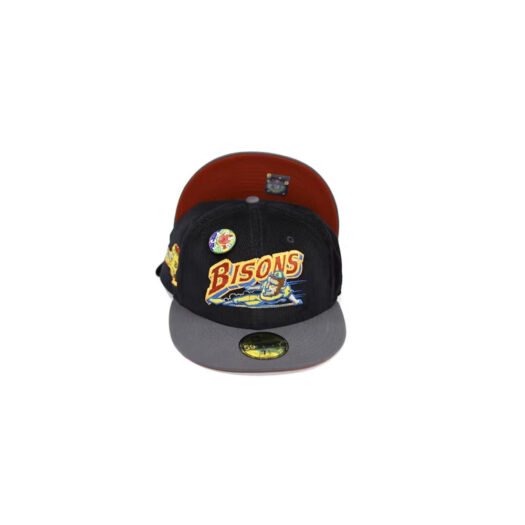 New Era Buffalo Bisons Capsule Doppler Radar Collection New York State 59Fifty Fitted Hat Black/Red