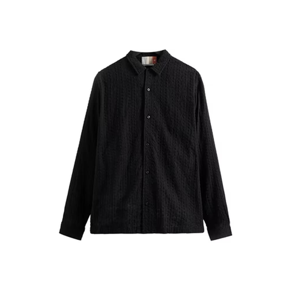 Kith Embroidered Voile L/S Thompson Camp Collar Shirt Black