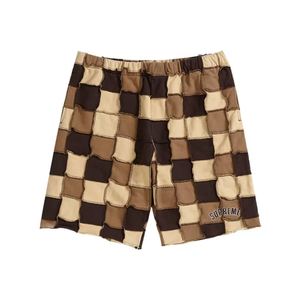 Supreme Reverse Patchwork Sweatshort BrownSupreme Reverse Patchwork  Sweatshort Brown - OFour