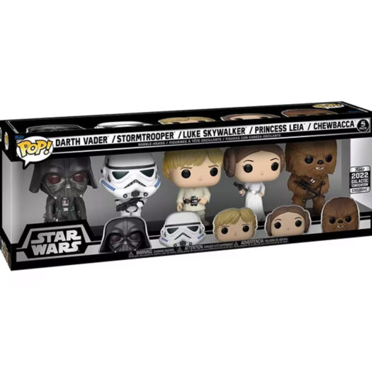 Funko Pop! Star Wars Darth Vader/Stormtrooper/Luke Skywalker/Princess Leia/Chewbacca 2022 Galactic Convention Exclusive 5-Pack