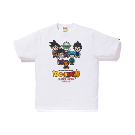BAPE x Dragon Ball Super Goku & Gohan & Pan & Piccolo &Vegeta Baby Milo Japan Exclusive Tee White