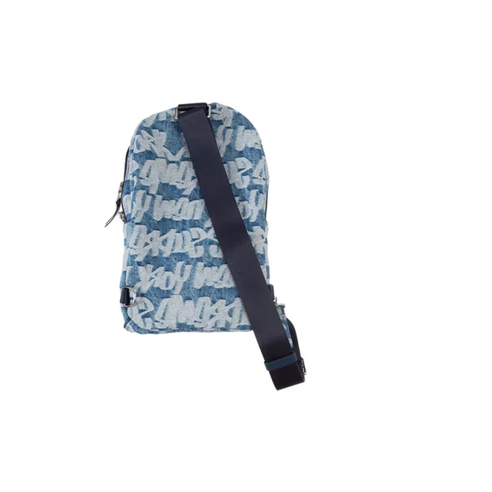 Supreme Fat Tip Jacquard Denim Backpack In Blue