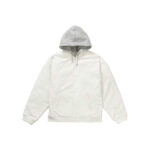 Supreme Hooded Twill Varsity Jacket White