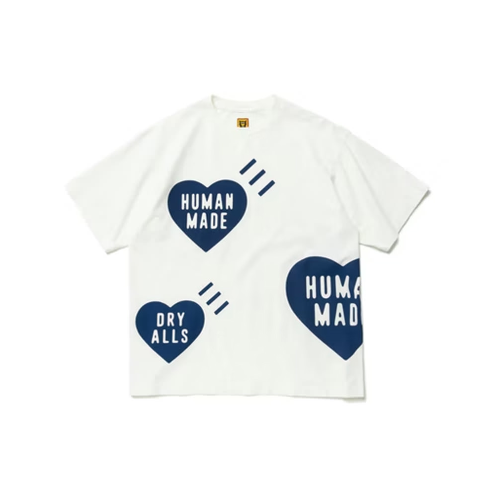 Human Made Big Heart T-Shirt White NavyHuman Made Big Heart T-Shirt White  Navy - OFour