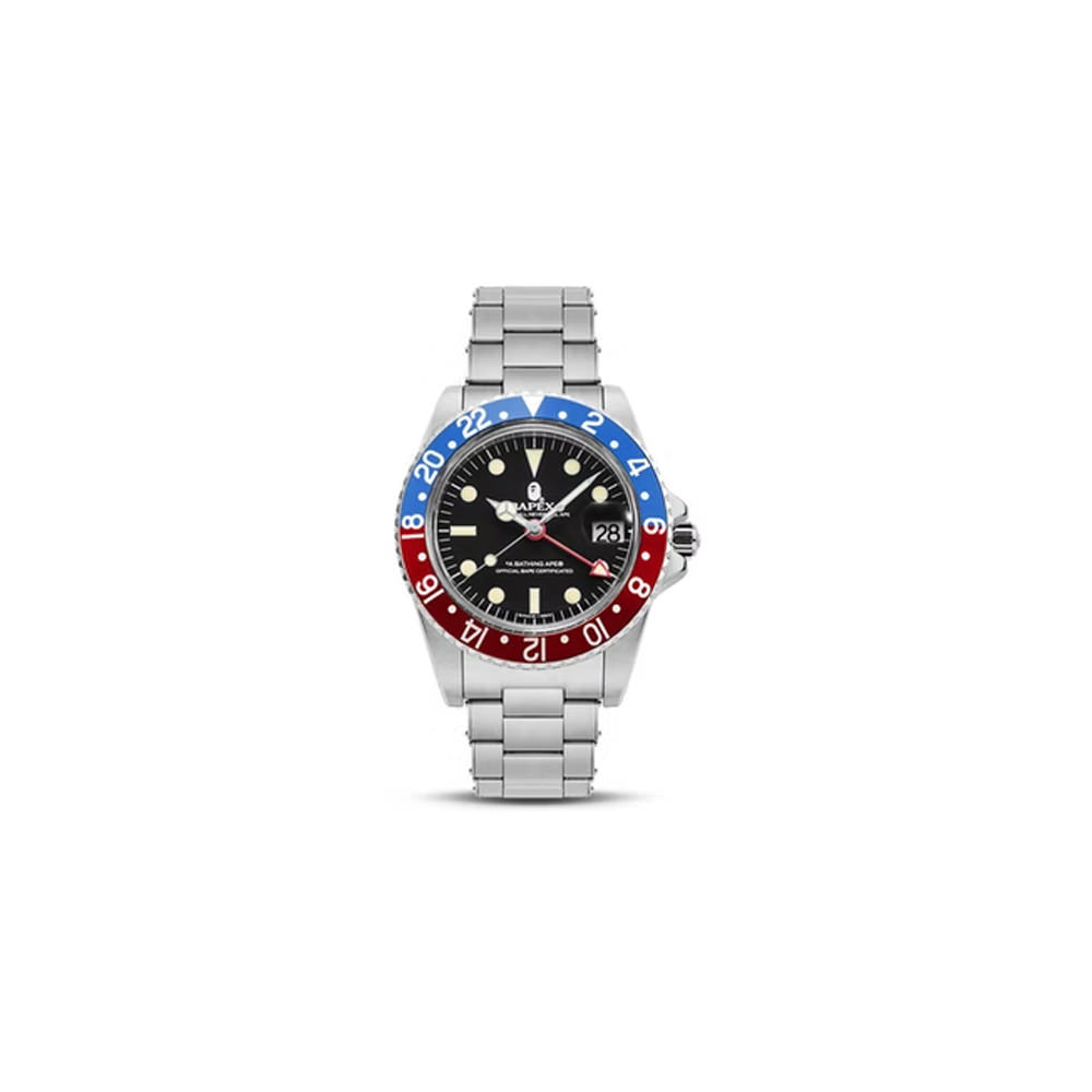 BAPE A Bathing Ape Type 2 Bapex Watch Silver/Red/Blue