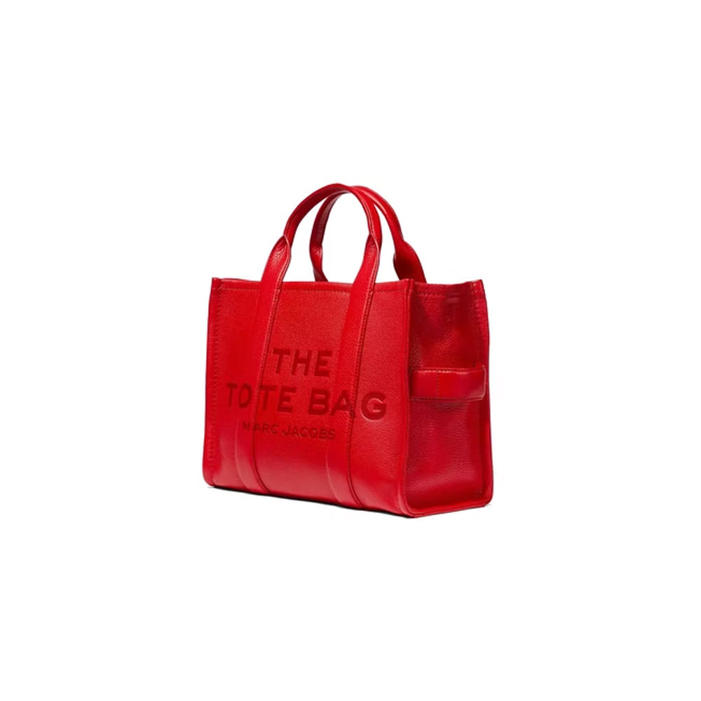 Marc Jacobs The Leather Tote Bag Small True Red in Grain Leather with  Gold-tone - US