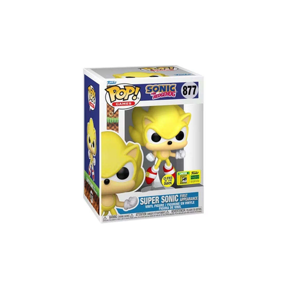 Funko Pop! Games Sonic the Hedgehog Super Sonic First Appearance GITD 2022  SDCC Exclusive Figure #877Funko Pop! Games Sonic the Hedgehog Super Sonic  First Appearance GITD 2022 SDCC Exclusive Figure #877 - OFour