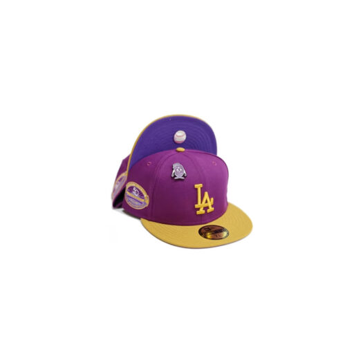 New Era Los Angeles Dodgers Capsule PBJ 2.0 Alternate 50th Anniversary 59Fifty Fitted Hat Purple/Brown