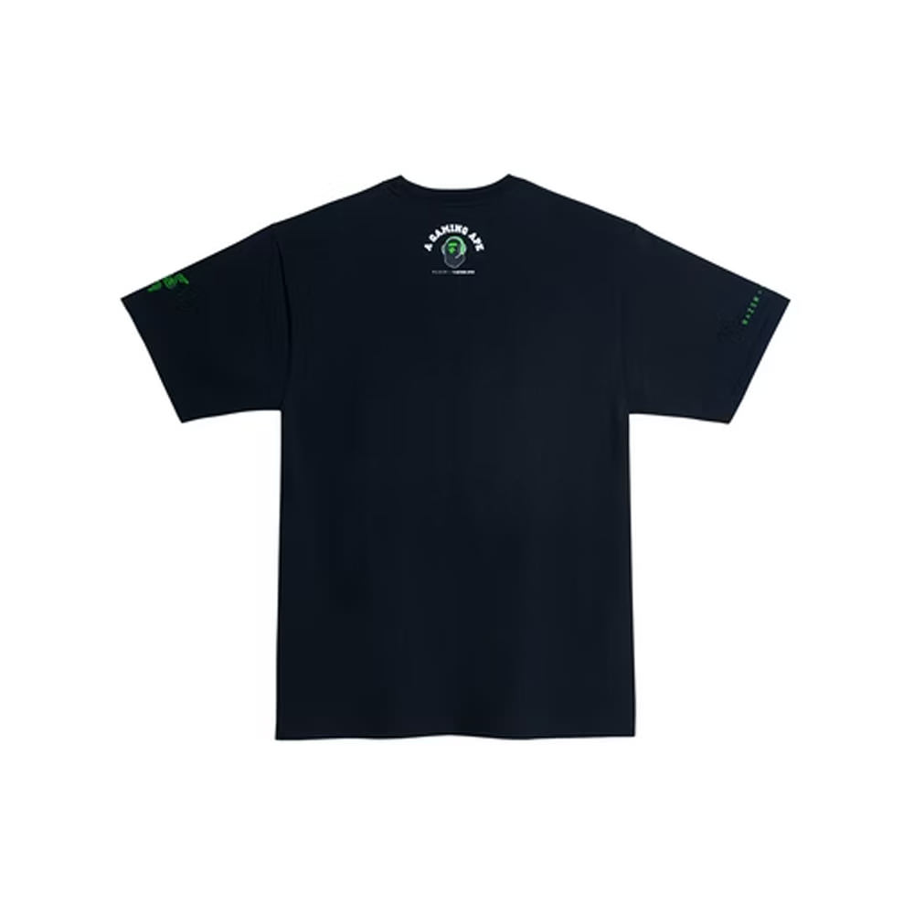 BAPE x Razer NEon Camo Ape Head Tee Black GreenBAPE x Razer NEon