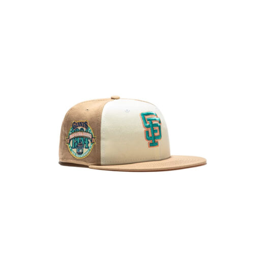 New Era San Francisco Giants Sugar Shack 2.0 1984 All Star Game Patch Rail Hat Club Exclusive 59Fifty Fitted Hat White/Tan/Peach