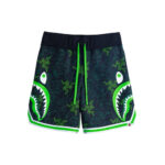 BAPE x Razer Neon Camo Basketball Sweat Shorts Black Green