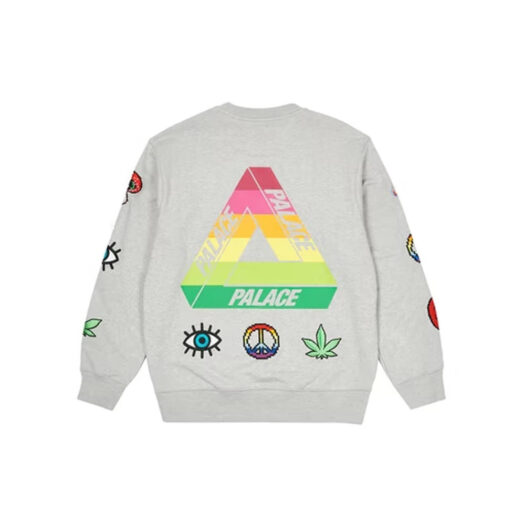 Palace Mixed Media Bitmap Crew Grey Marl
