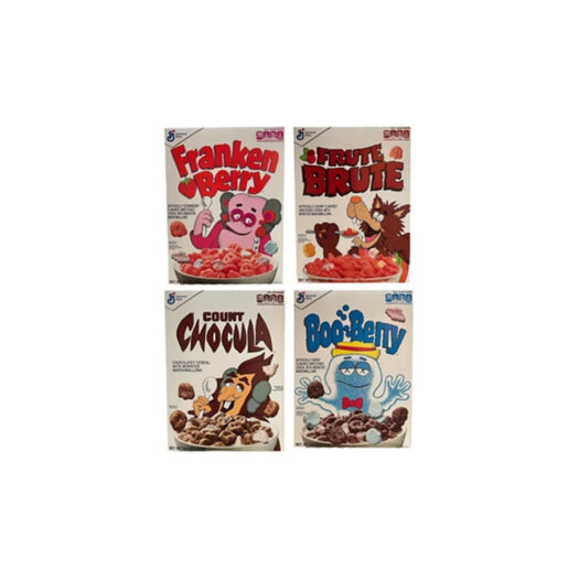 KAWS Monsters Franken Berry Count Chocula Boo Berry Frute Brute Cereal 4x Lot (Not Fit For Human Consumption)