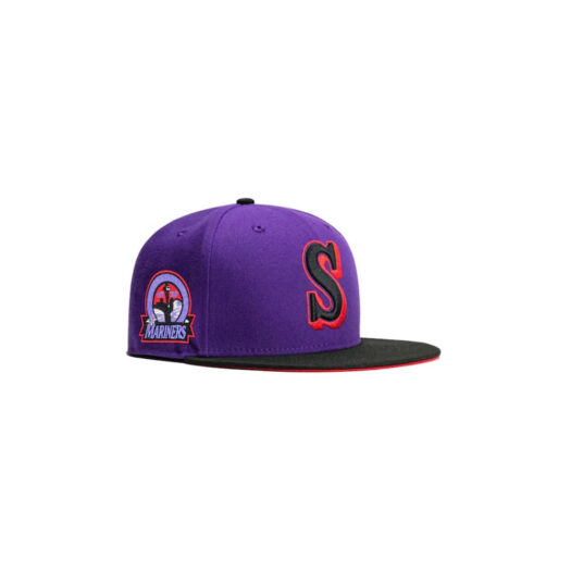 New Era Seattle Mariners T-Dot 30th Anniversary Patch Hat Club Exclusive 59Fifty Fitted Hat Purple/Black