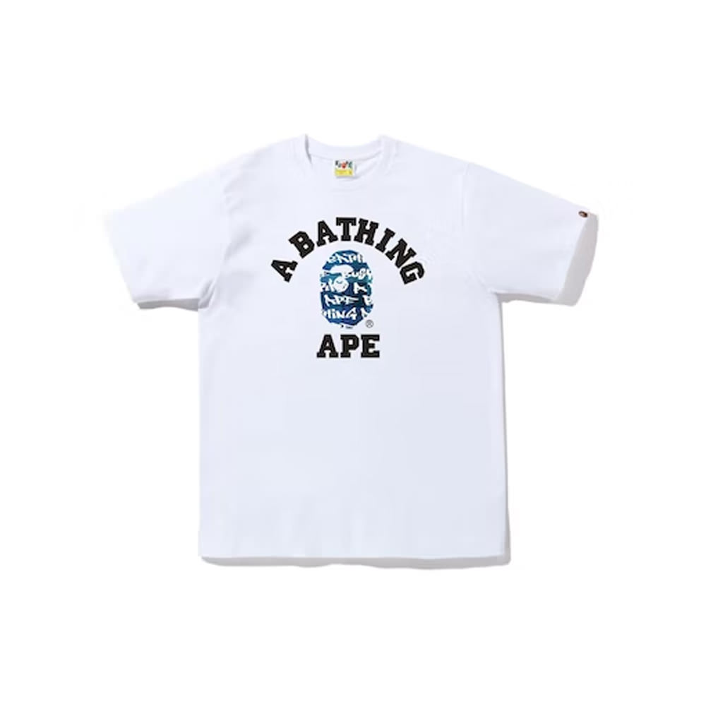 BAPE Graffiti Check College Tee White Blue