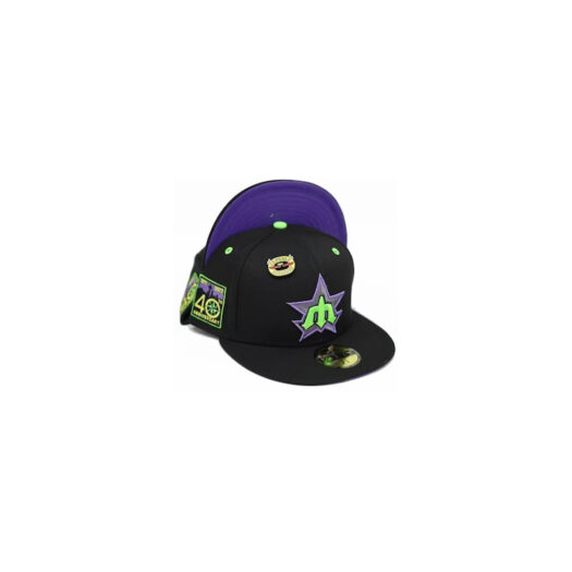 New Era Seattle Mariners Capsule Speedway 40th Anniversary 59Fifty Fitted Hat Black/Purple