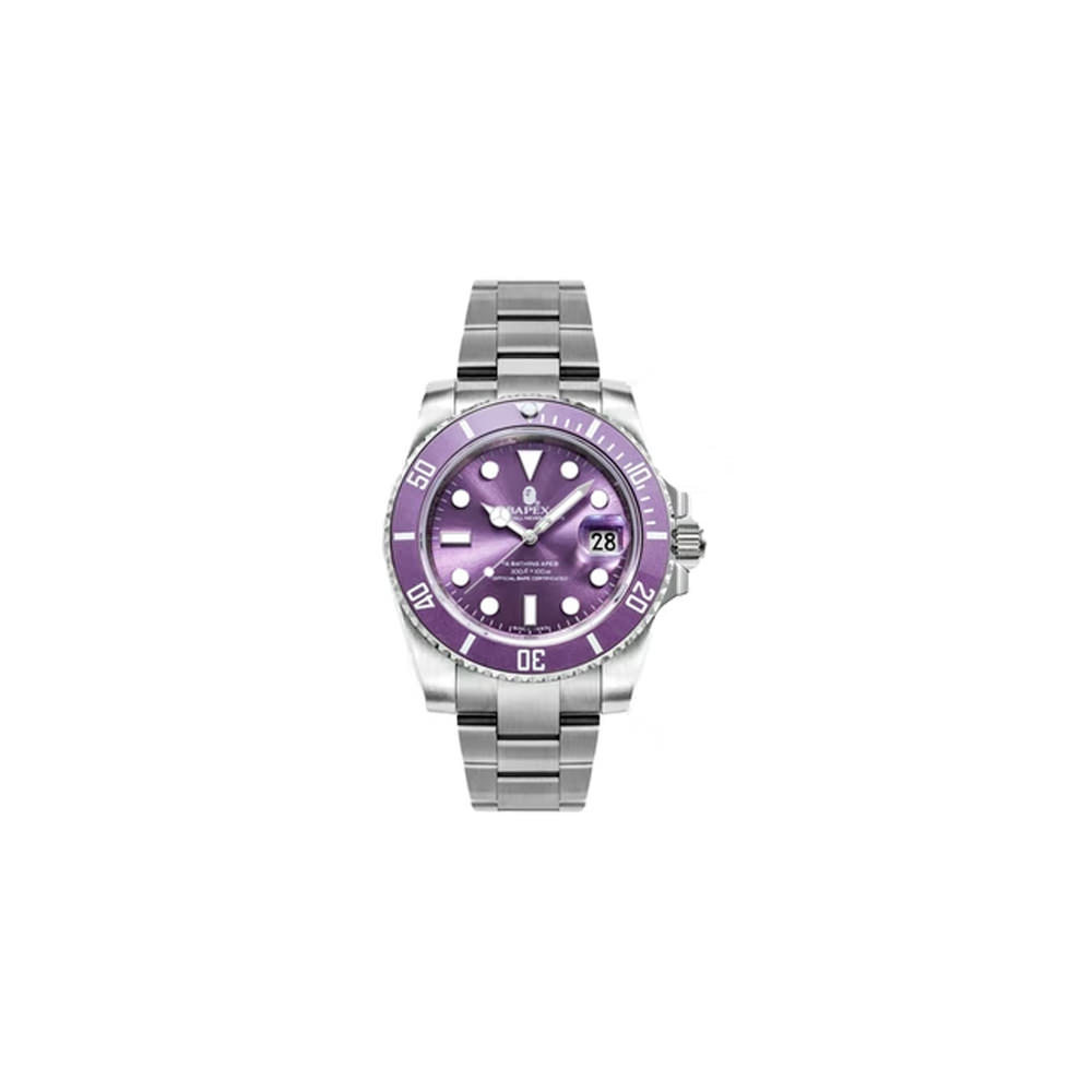 BAPE A Bathing Ape Type 1 Bapex Watch Silver/PurpleBAPE A Bathing