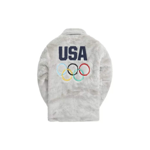 Kith for Team USA Faux Fur Coaches Jacket Concrete