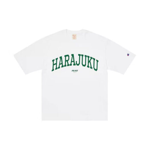Palace Champion Shop Harajuku T-shirt Tokyo White Verified Authentic Condition: New