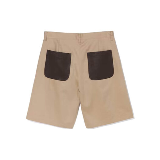 BAPE Multi Motif Leather Pocket Chino Shorts Beige