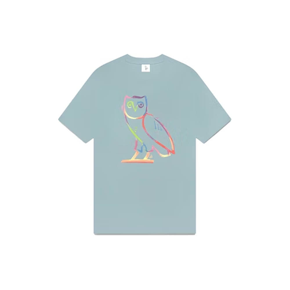OVO Watercolour Owl T-shirt Blue