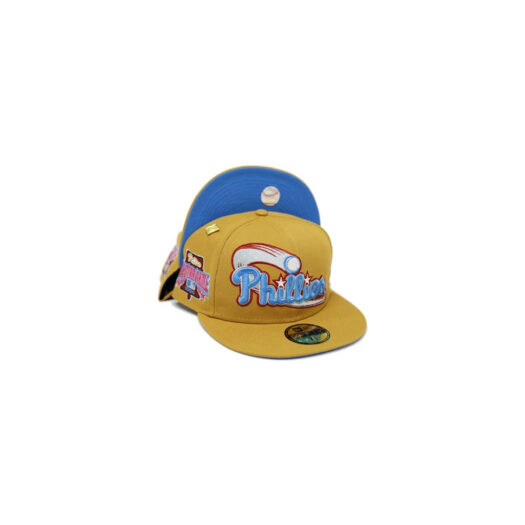 New Era Philadelphia Phillies 1996 All Star Game Patch Capsule Hats Exclusive 59Fifty Fitted Hat Brown/Blue