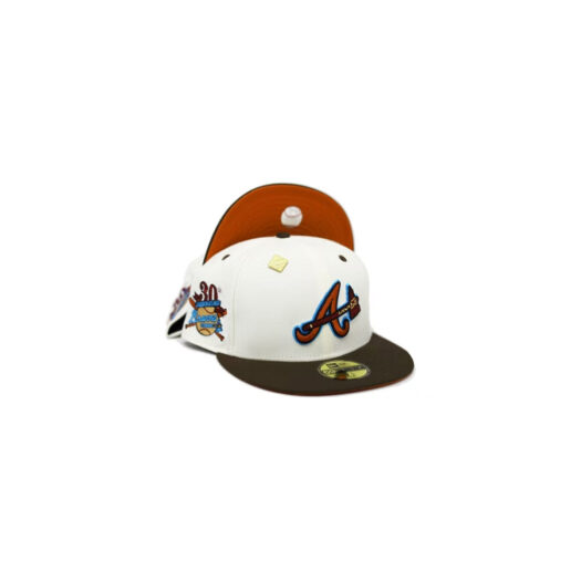 New Era Atlanta Braves 30th Season Patch Capsule Hats Exclusive 59Fifty Fitted Hat White/Orange