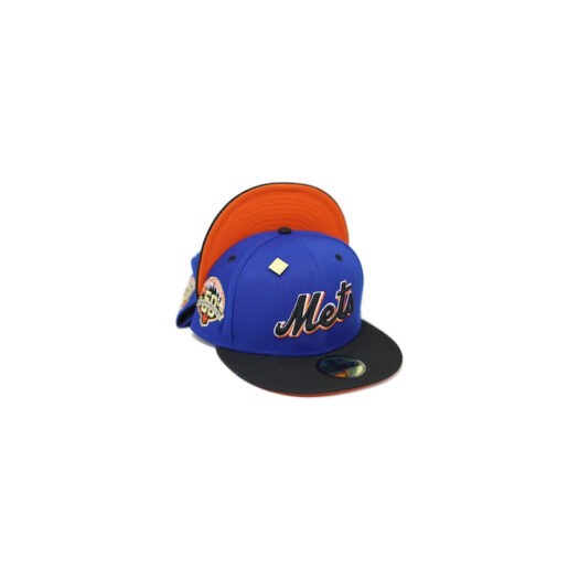 New Era New York Mets 50th Anniversary Patch Capsule Hats Exclusive 59Fifty Fitted Hat Blue/Orange