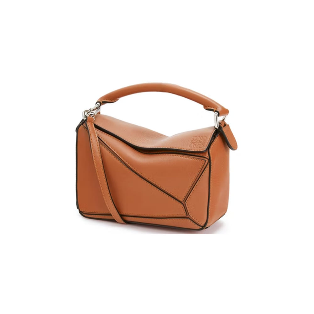 LOEWE Puzzle Bag in Classic Calfskin Mini Tan in Calfskin Leather with  Silver-tone - US