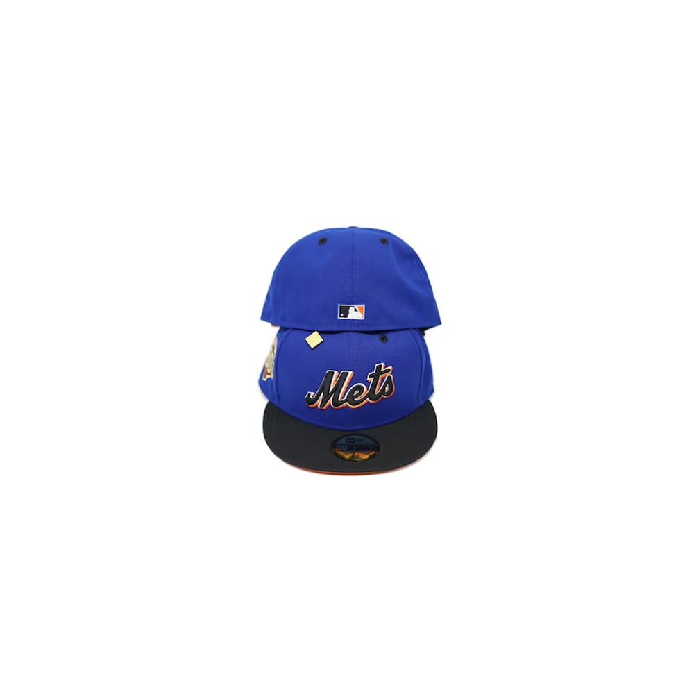 New Era New York Mets 50th Anniversary Patch Capsule Hats Exclusive 59Fifty  Fitted Hat Blue/Orange - US