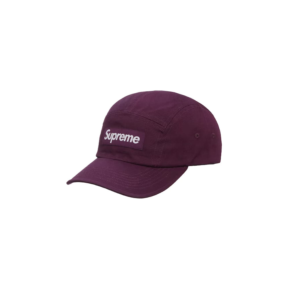 Supreme Washed Chino Twill Camp Cap (FW22) Dark PurpleSupreme