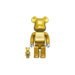 Bearbrick Medicom Toy 25th Anniversary 100% & 400% Set Gold Chrome