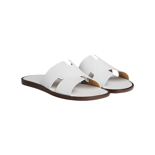 Hermes Izmir Sandal Blanc Smooth Calfskin Leather