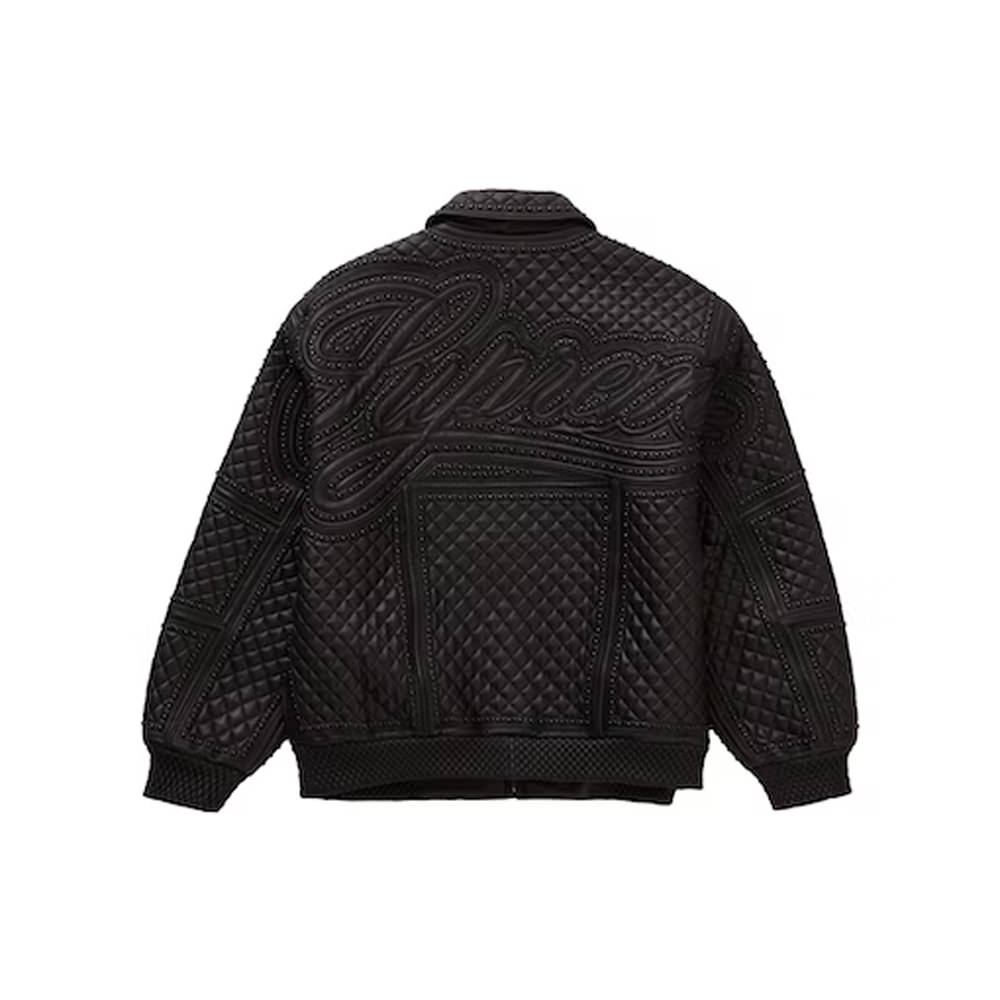 Supreme Studded Quilted Leather Jacket BlackSupreme Studded Quilted ...