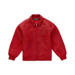 Supreme Studded Quilted Leather Jacket Red
