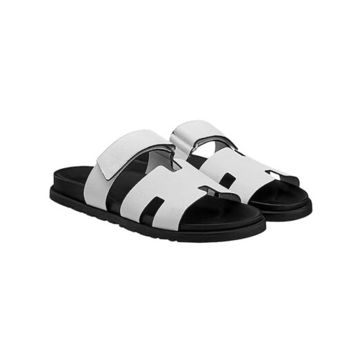 Hermes Chypre Sandal Blanc Epsom Leather (M)