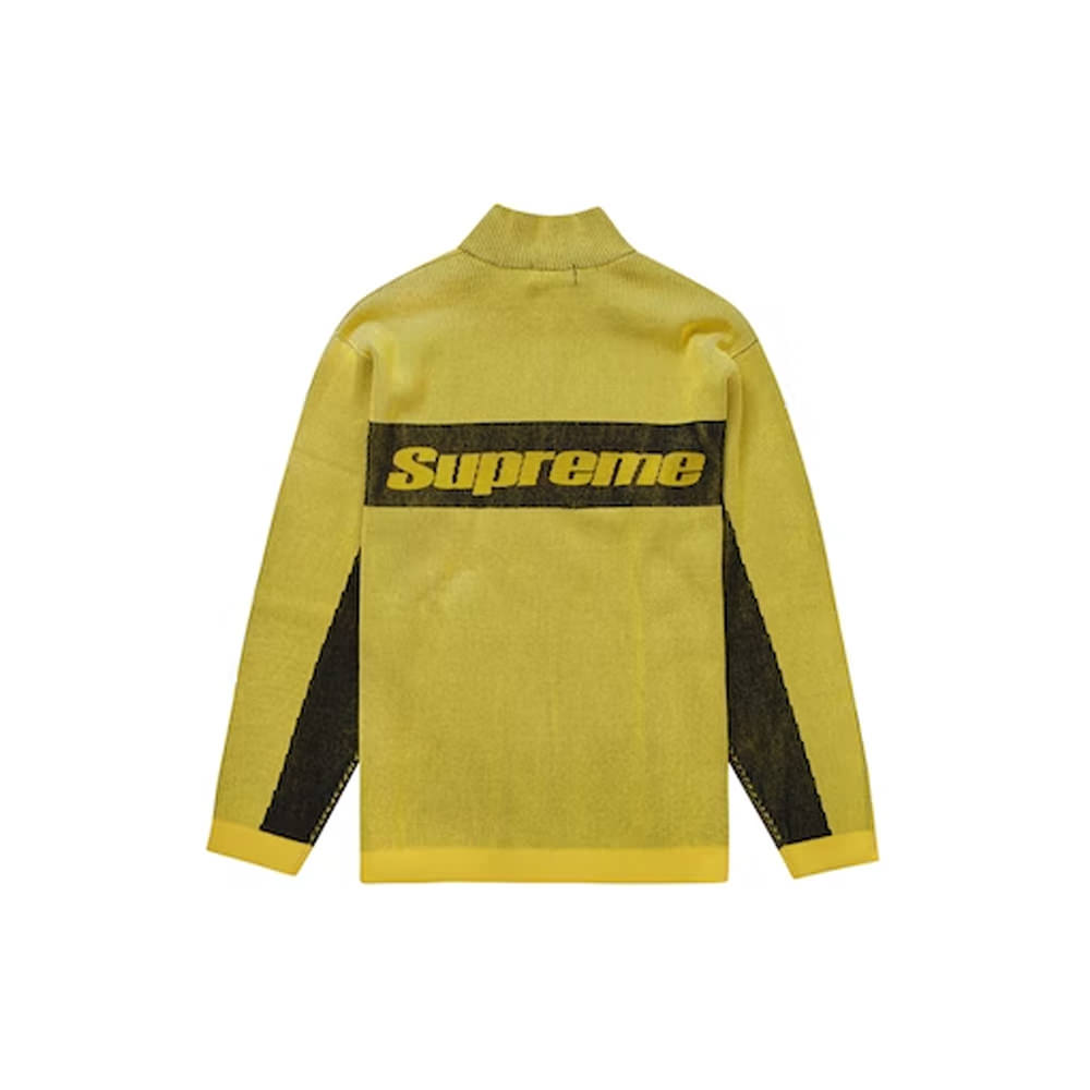 Supreme 2-Tone Ribbed Zip Up Sweater YellowSupreme 2-Tone Ribbed