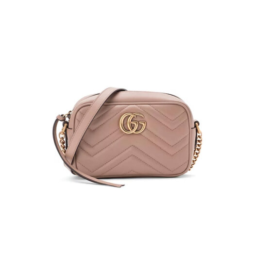 Gucci GG Marmont Camera Bag Matelasse Mini Dusty Pink