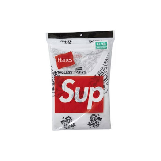 Supreme Hanes Bandana Tagless Tees (2 Pack) White