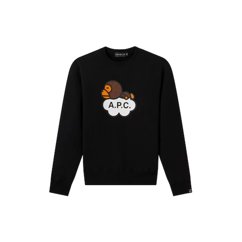 BAPE x A.P.C. Milo Wide Crewneck BlackBAPE x A.P.C. Milo Wide