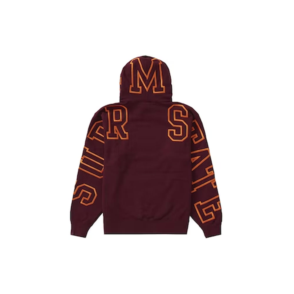 Supreme State Hooded Sweatshirt Burgundy