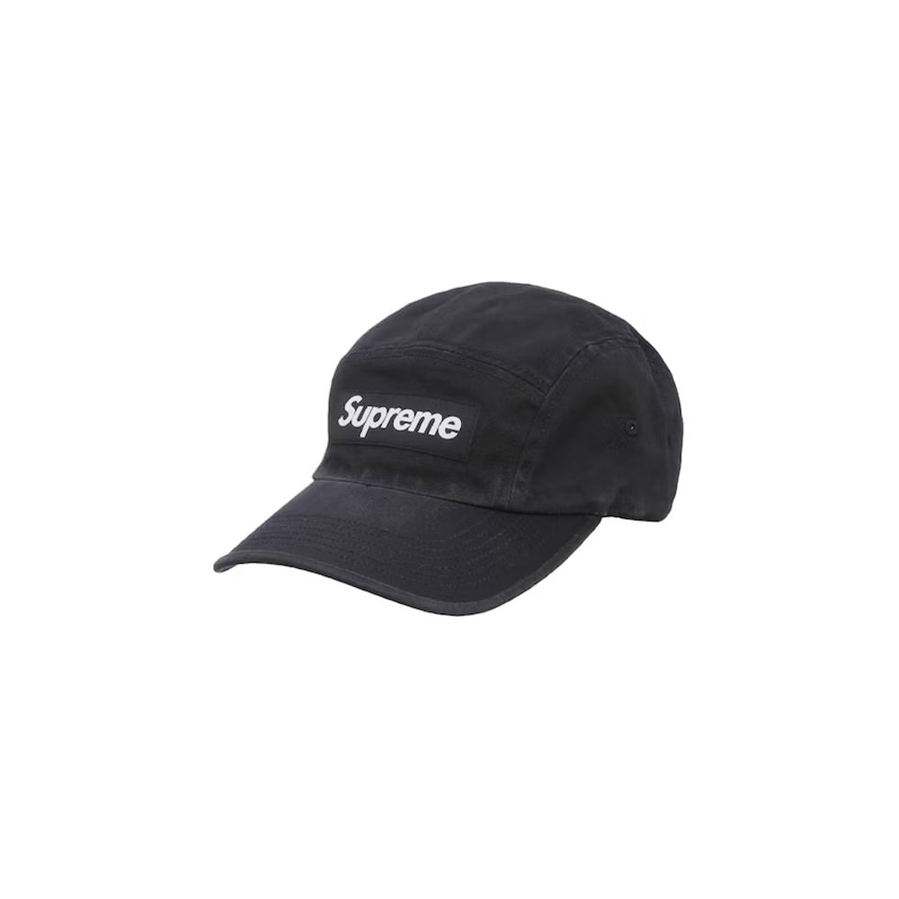 Supreme Washed Chino Twill Camp Cap (FW22) BlackSupreme