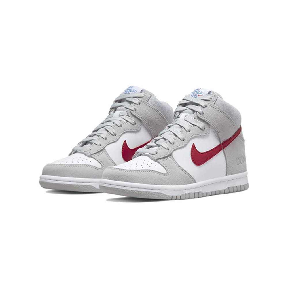 Nike GS Dunk High - White / University Red 5Y