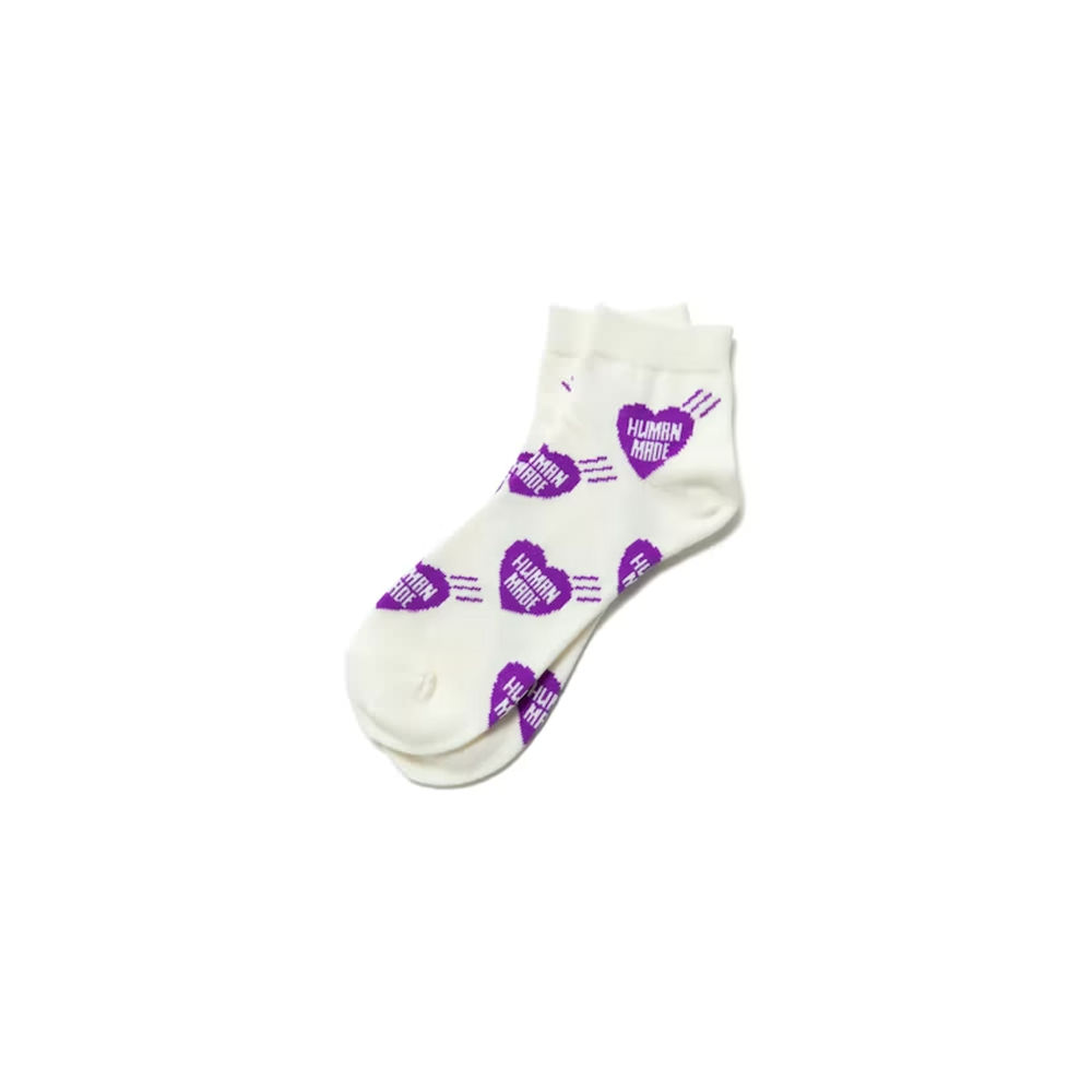 Human Made Short Heart Pattern Socks Purple