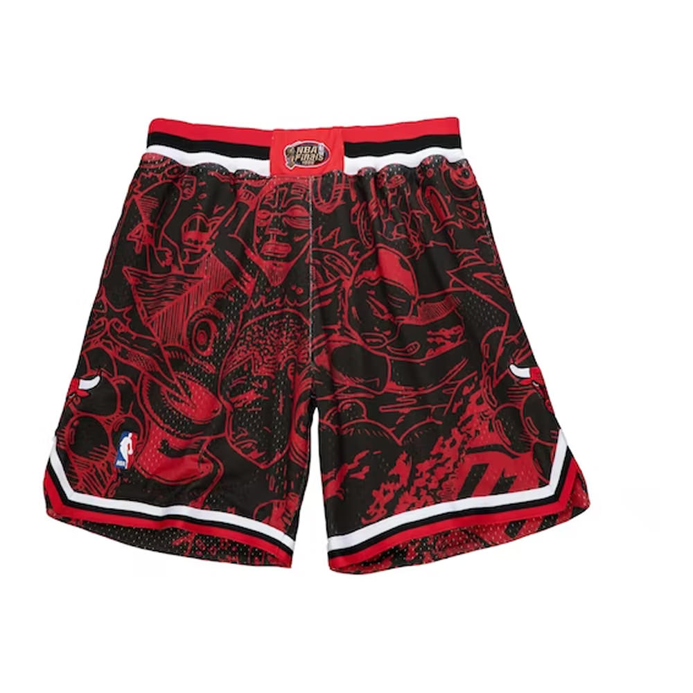 Hebru Brantley x Mitchell & Ness Chicago Bulls Shorts Red/BlackHebru ...