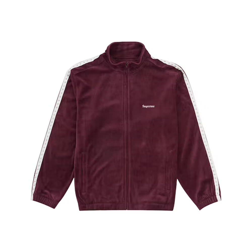 Supreme Studded Velour Track Jacket BurgundySupreme Studded Velour Track  Jacket Burgundy - OFour